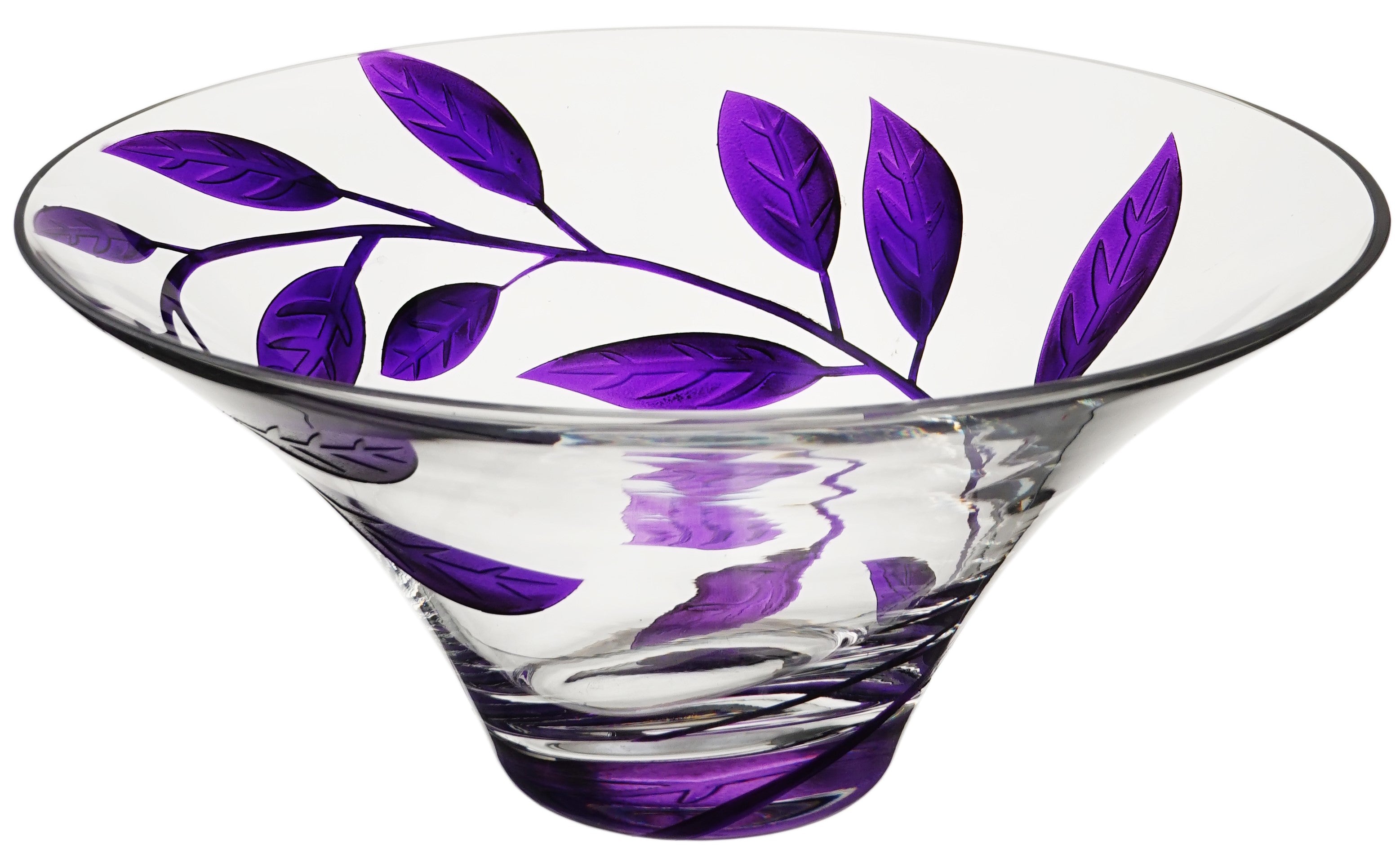 Cheapest Emerald Purple Centerpiece,Handmade Glass Object,Handcrafted Glass Bowl,Purple Bowl,Purple Glass Home Accessory,Designer Home Accessory