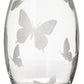 Butterfly Vase - Luxury Hand Blown Glass Vase - Etched Butterflies on Clear Glass - Satin Gift Box - 9.1 in (23 cm)